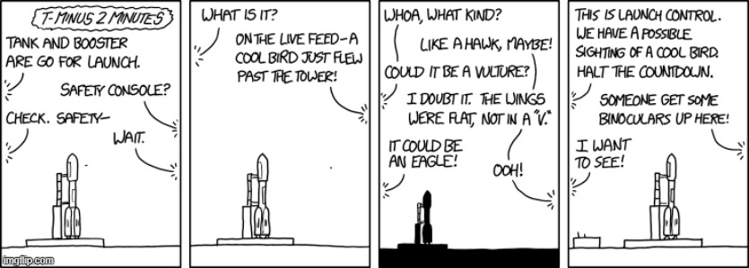image tagged in rocket,launch,rocket launch,countdown,bird,distraction | made w/ Imgflip meme maker
