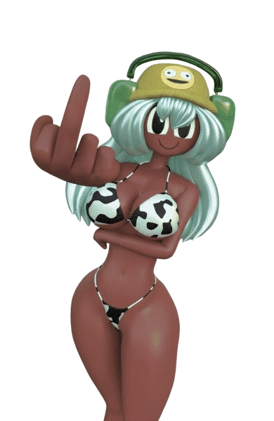 Dolly Dimpley wearing cow bikini Blank Meme Template