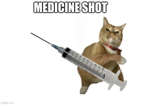 TAKE IT | MEDICINE SHOT | image tagged in throwing cat new | made w/ Imgflip meme maker