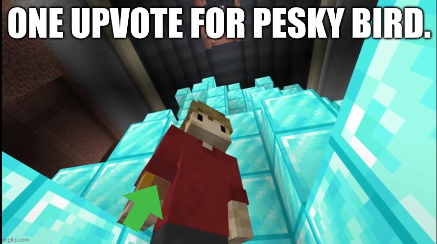 Grian Pathetic | ONE UPVOTE FOR PESKY BIRD. | image tagged in grian pathetic | made w/ Imgflip meme maker