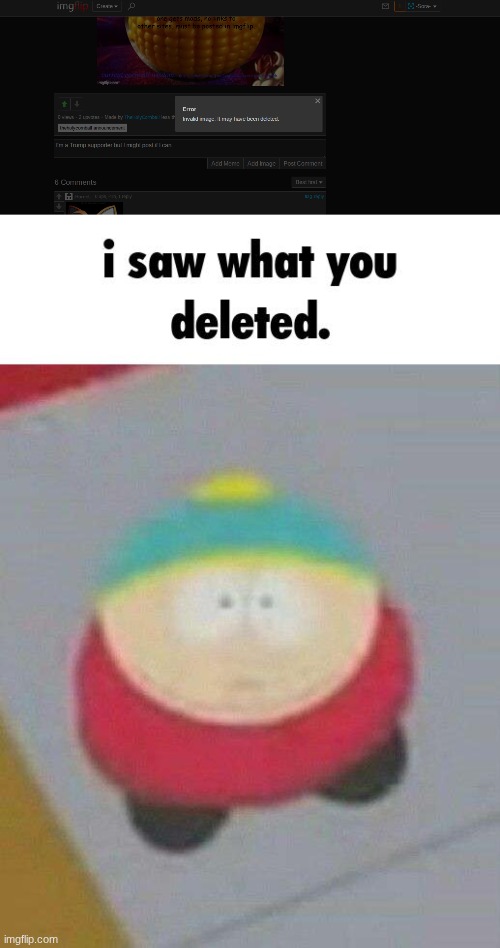 image tagged in i saw what you deleted,south park,trump,donald trump | made w/ Imgflip meme maker