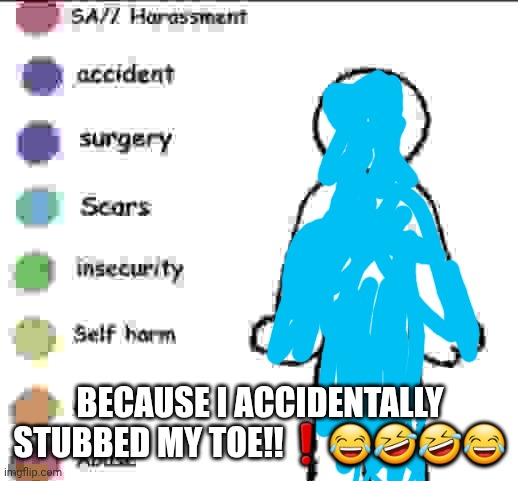 Am I right my Facebook Fellers? ? | BECAUSE I ACCIDENTALLY STUBBED MY TOE!!❗😂🤣🤣😂 | image tagged in share you story | made w/ Imgflip meme maker