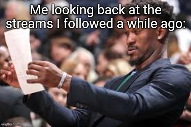 "Destroy the furries!" | Me looking back at the streams I followed a while ago: | image tagged in what am i reading | made w/ Imgflip meme maker