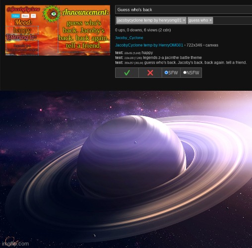 image tagged in saturn | made w/ Imgflip meme maker