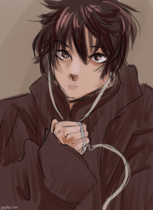 leaf redesign (changes are subtle but he now wears a choker, has scars on his hand, and is wearing Kurapika's chains) | image tagged in oc,hxh fanfic,art | made w/ Imgflip meme maker