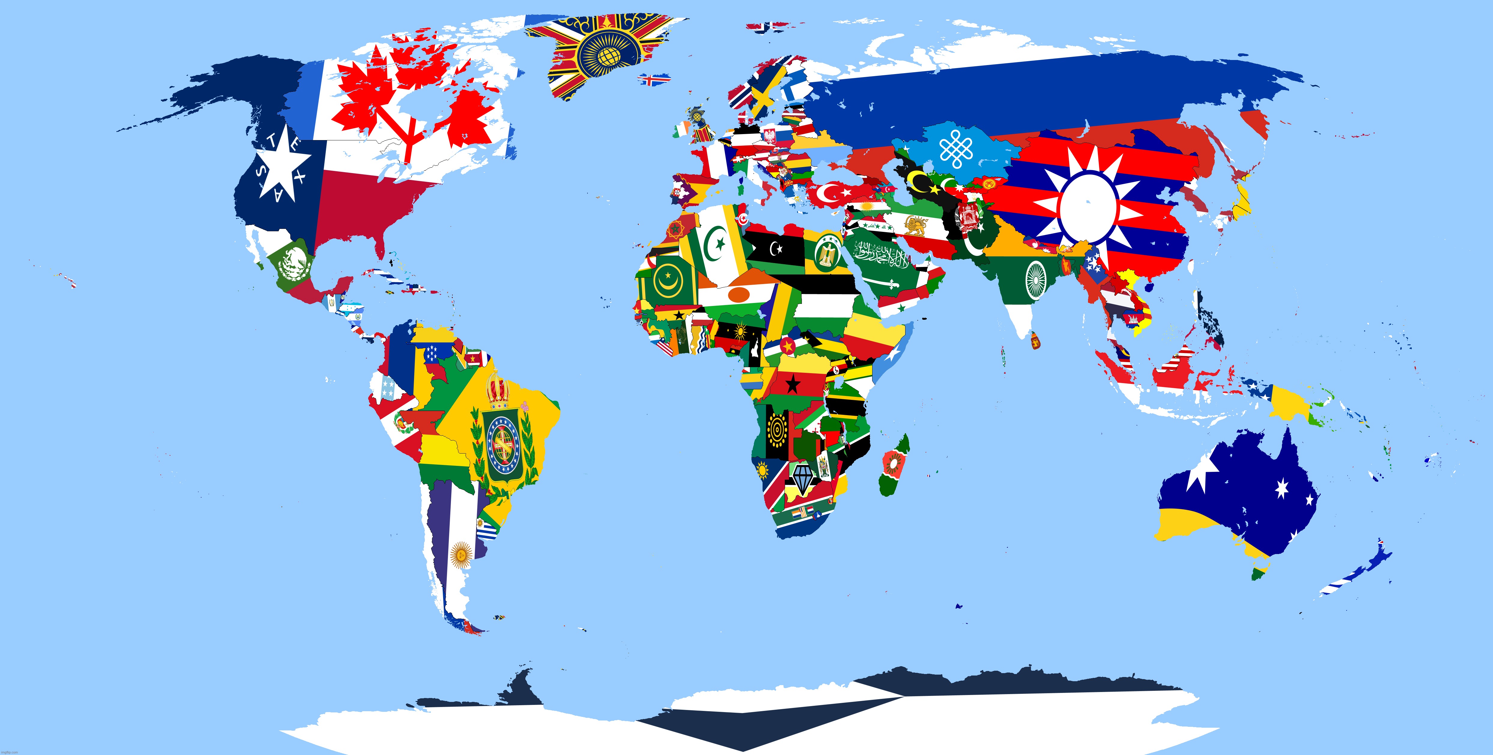The flag map of my alternative world, W or L? | made w/ Imgflip meme maker
