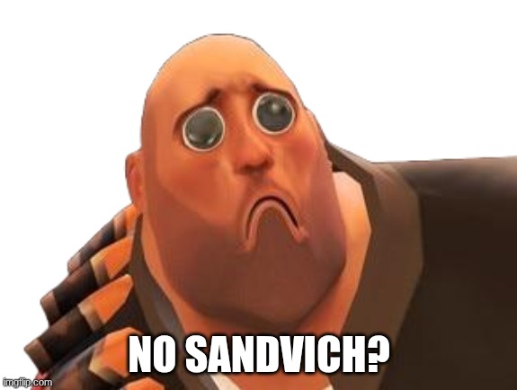 No Sandvich? | NO SANDVICH? | image tagged in tf2 heavy | made w/ Imgflip meme maker