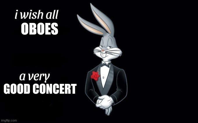 good luck | OBOES; GOOD CONCERT | image tagged in i wish all x a very y | made w/ Imgflip meme maker