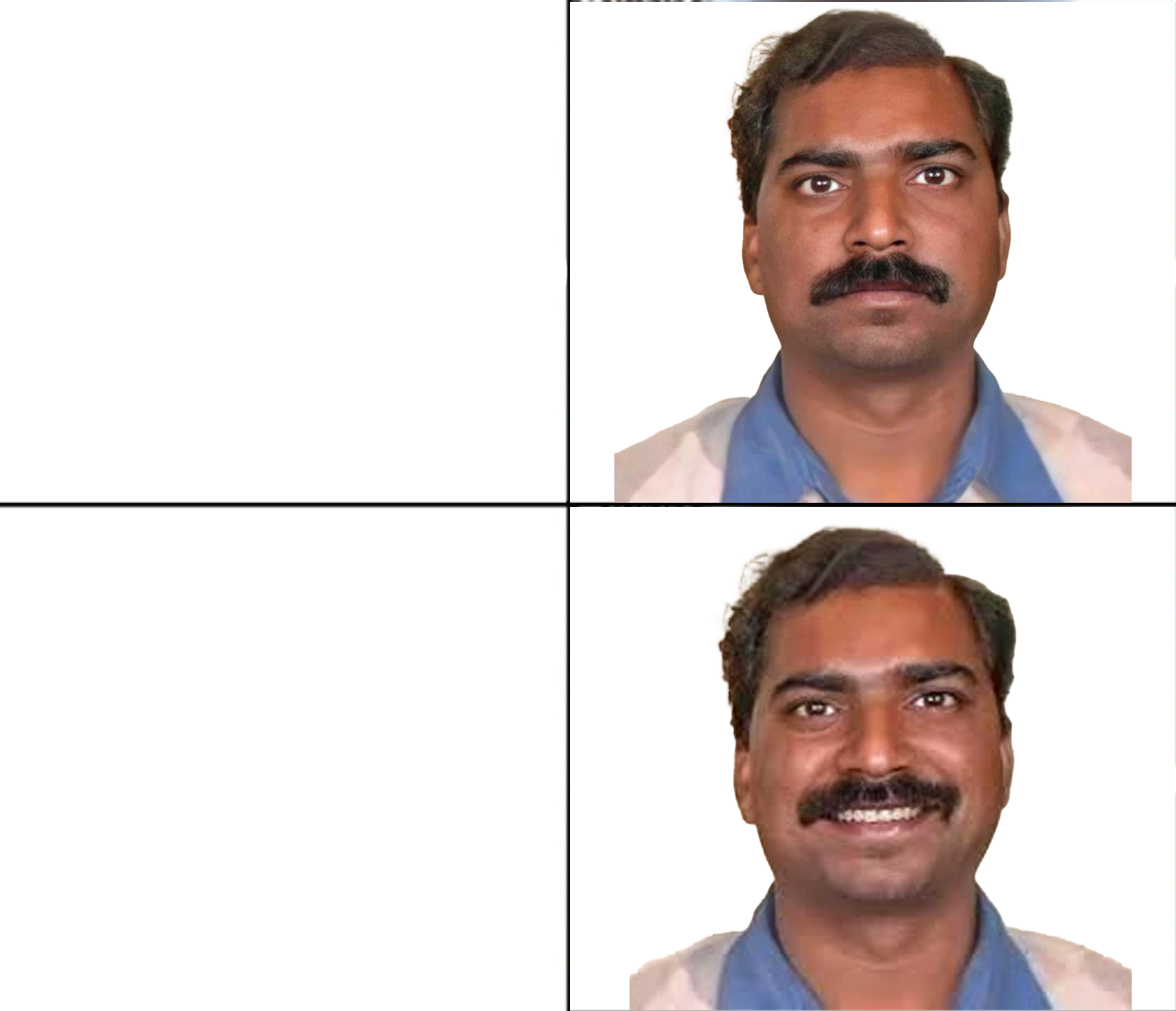Sad then happy Ser Pajeet Blank Meme Template