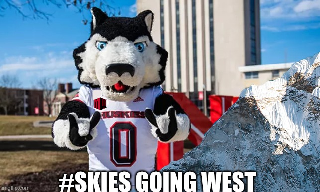 Northern Illinois meme | #SKIES GOING WEST | image tagged in memes,college football,mountain,west,football | made w/ Imgflip meme maker