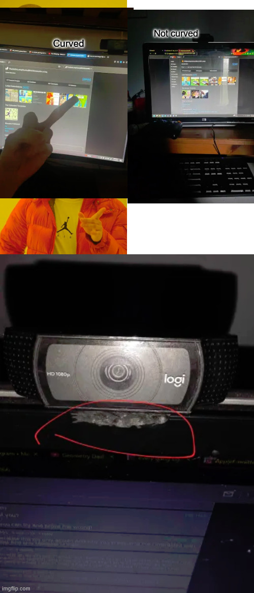 Curved Not curved | image tagged in memes,drake hotline bling | made w/ Imgflip meme maker