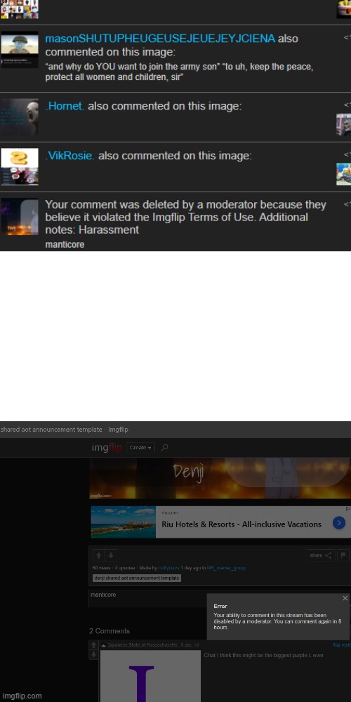 mantihoe is mod abusing again | made w/ Imgflip meme maker