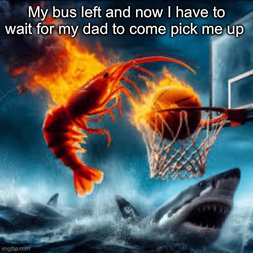 Or I could walk all the way home | My bus left and now I have to wait for my dad to come pick me up | image tagged in ballin shrimp | made w/ Imgflip meme maker
