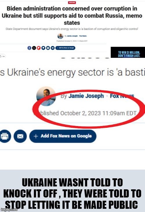 UKRAINE WASNT TOLD TO KNOCK IT OFF , THEY WERE TOLD TO STOP LETTING IT BE MADE PUBLIC | made w/ Imgflip meme maker