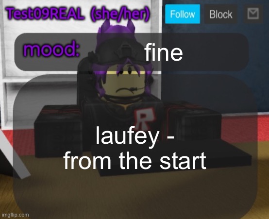 Test09 Jane Doe temp v2 | fine; laufey - from the start | image tagged in test09 jane doe temp v2 | made w/ Imgflip meme maker