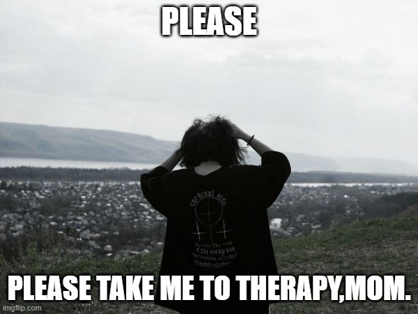 pleasee, mom.. | PLEASE; PLEASE TAKE ME TO THERAPY,MOM. | image tagged in death,depressed,depression | made w/ Imgflip meme maker