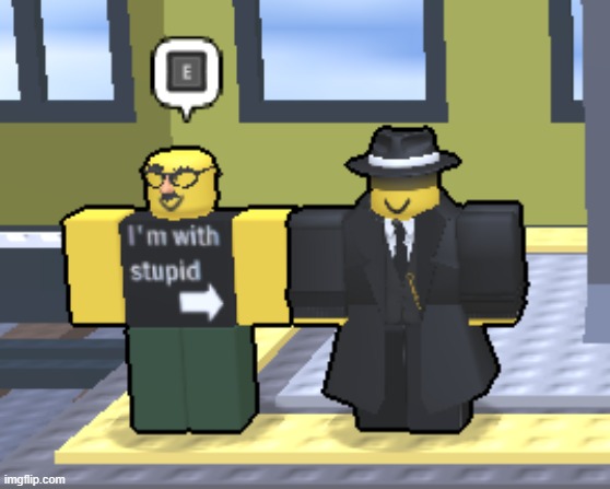 yall like my Mafioso cosplay? (me getting roasted by an NPC's shirt in Blocktales) | made w/ Imgflip meme maker