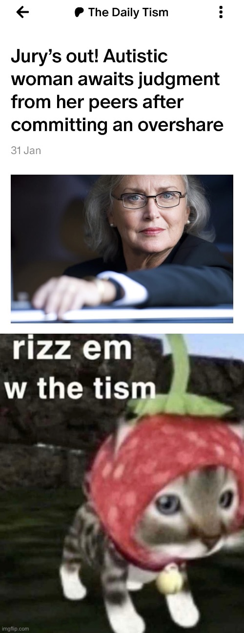 Had to steal this one | image tagged in rizzemwiththetism,share,overshare,judge,jury duty,autistic | made w/ Imgflip meme maker