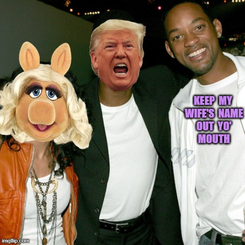 KEEP  MY 
WIFE'S  NAME
OUT  YO'
MOUTH | image tagged in will smith jada and chris rock | made w/ Imgflip meme maker