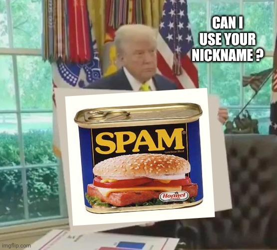 Your Idol President Trump | CAN I USE YOUR NICKNAME ? | image tagged in your idol president trump | made w/ Imgflip meme maker