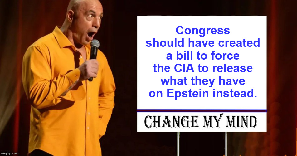 If you wanted the truth about Epstein, you would have been focused on this. | Congress should have created a bill to force the CIA to release what they have on Epstein instead. | image tagged in epstein truth,the cia has it | made w/ Imgflip meme maker