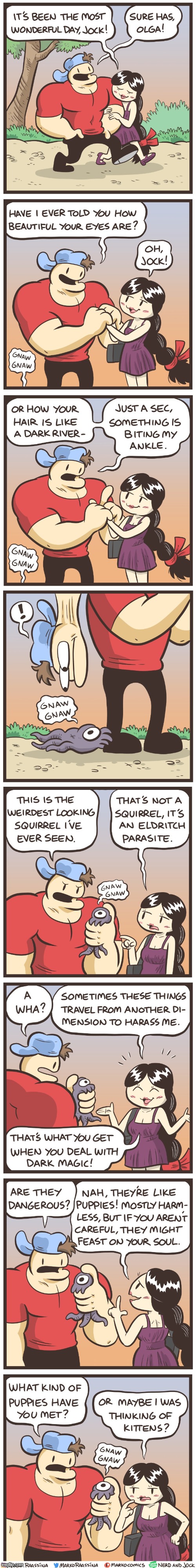 image tagged in nerd,olga,squirrel,demon,puppies,kittens | made w/ Imgflip meme maker