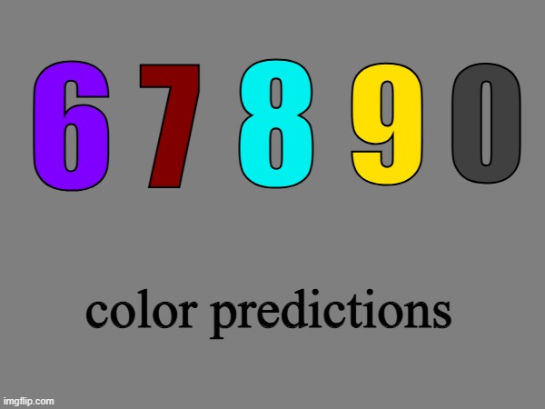 Number Lore color predictions | 6; 8; 7; 9; 0; color predictions | image tagged in number lore,uno,one,1,divvy,numbers | made w/ Imgflip meme maker