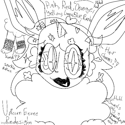 unicorn eevee redesighn  (idk how to spell) | image tagged in idk | made w/ Imgflip meme maker