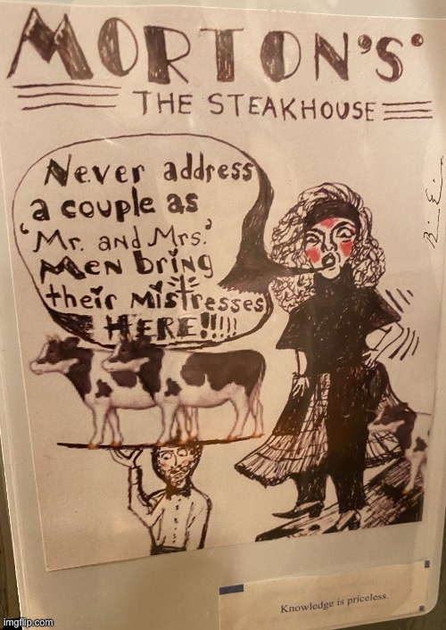 Moo-rton’s Kode of Konduct | image tagged in mortons the steakhouse,training day,cows,fashion kartoon,nikki bijou,brian einersen | made w/ Imgflip meme maker