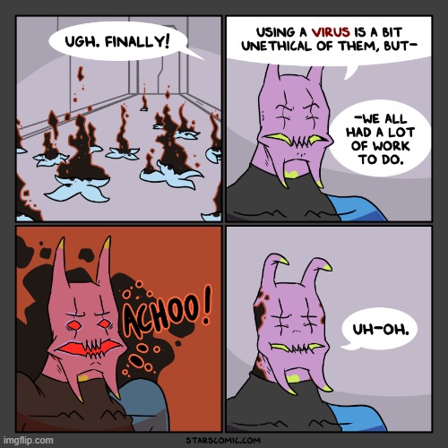 The alien butterflies have been annihilated! But... | image tagged in stars,fairies,butterflies,virus,sick,sneeze | made w/ Imgflip meme maker