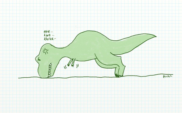 T-Rex push ups Blank Meme Template