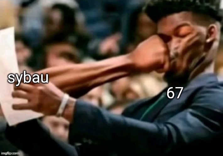 Jimmy butler punched | sybau; 67 | image tagged in jimmy butler punched | made w/ Imgflip meme maker