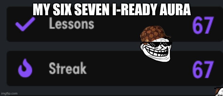 Six seven iready | MY SIX SEVEN I-READY AURA | image tagged in six seven | made w/ Imgflip meme maker