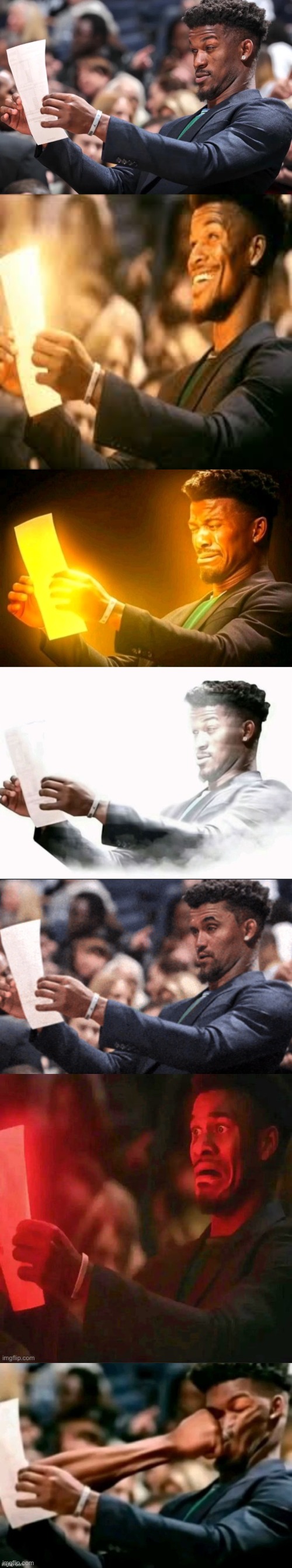 image tagged in jimmy butler,jimmy butler happy,jimmy butler cringe,jimmy butler surprised,charlie kirk reading,jimmy butler horrified | made w/ Imgflip meme maker