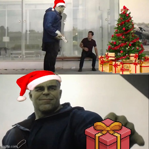 jolly posting starts now | image tagged in hulk taco,christmas,joy | made w/ Imgflip meme maker