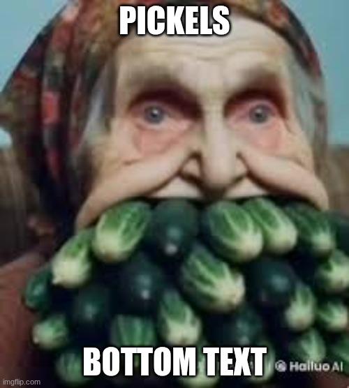 PIckels | PICKELS; BOTTOM TEXT | image tagged in funny | made w/ Imgflip meme maker