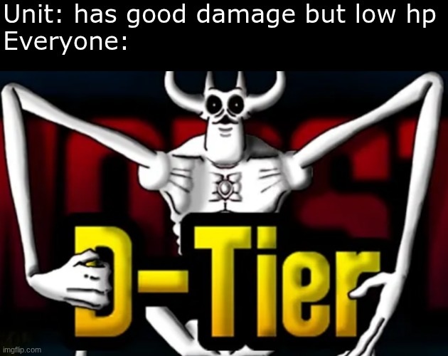 This Isn't Just Battle Cats, Is It? | Unit: has good damage but low hp
Everyone: | image tagged in ultralan pasalan d-rank,battle cats,d-tier,glass cannon | made w/ Imgflip meme maker