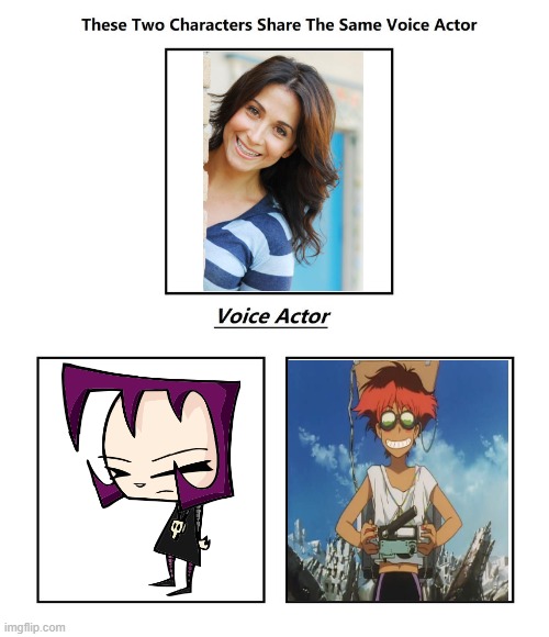 Melissa Fahn | image tagged in same voice actor,melissa fahn,cowboy bebop,invader zim,nickelodeon | made w/ Imgflip meme maker