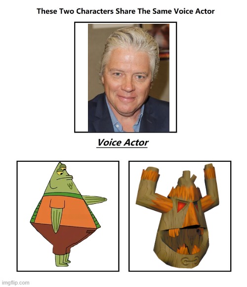 Tom Wilson | image tagged in same voice actor,crash bandicoot,spongebob squarepants,nickelodeon,tom wilson | made w/ Imgflip meme maker