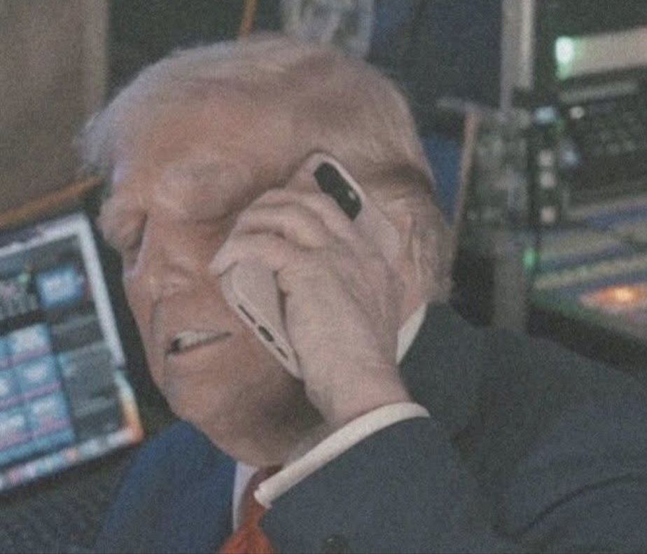 Trump on the phone Blank Meme Template