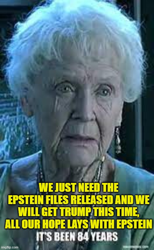 WE JUST NEED THE EPSTEIN FILES RELEASED AND WE WILL GET TRUMP THIS TIME, ALL OUR HOPE LAYS WITH EPSTEIN | made w/ Imgflip meme maker