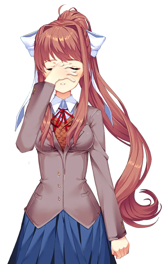 Facepalming Monika Blank Meme Template