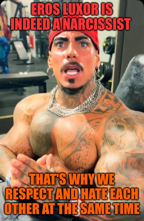 Me borderline... Him narcissist. Such a dangerous situation... | EROS LUXOR IS INDEED A NARCISSIST; THAT'S WHY WE RESPECT AND HATE EACH OTHER AT THE SAME TIME | made w/ Imgflip meme maker