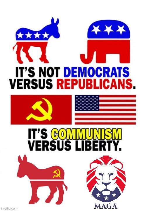 It’s been that way for quite a while… | image tagged in political meme,democrats,republicans,communism,liberty,maga | made w/ Imgflip meme maker