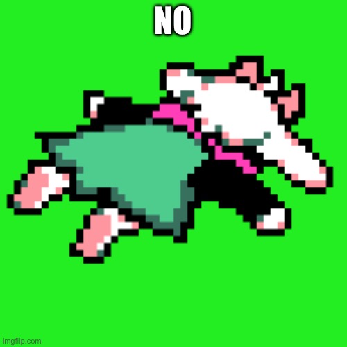 ralsei squished | NO | image tagged in ralsei squished | made w/ Imgflip meme maker