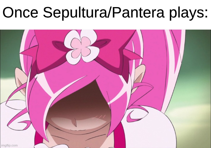 Real Music That Will You Feel Like a Badass | Once Sepultura/Pantera plays: | image tagged in memes,anime,music,rock music,heavy metal,precure | made w/ Imgflip meme maker
