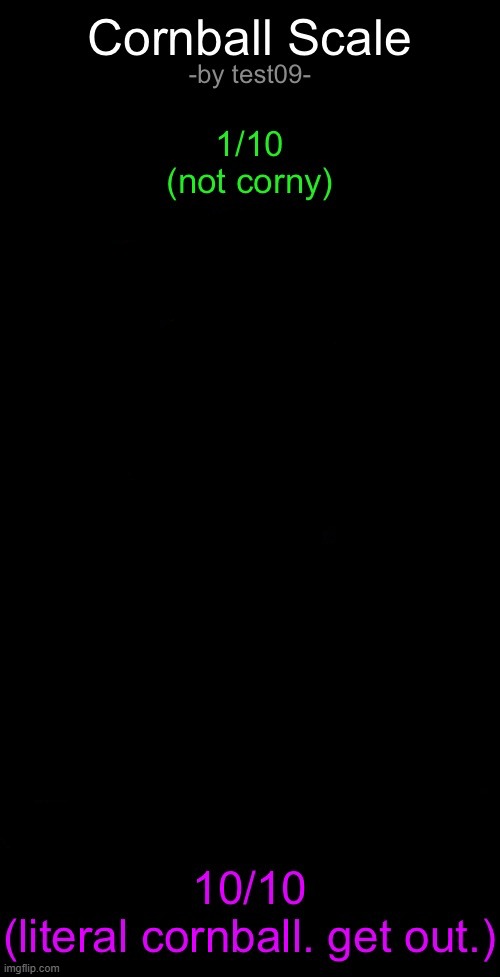 Cornball Scale | image tagged in cornball scale | made w/ Imgflip meme maker