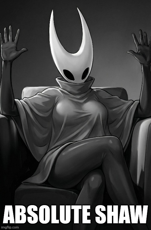 Absolute Cinema Hollow knight Silksong Version | ABSOLUTE SHAW | image tagged in hornet,silksong,hollow knight,metroidvania,video games,absolute cinema | made w/ Imgflip meme maker