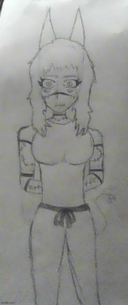 kinda blurry but here's the full body drawing of Horns! ^^ (JJK OC) | made w/ Imgflip meme maker