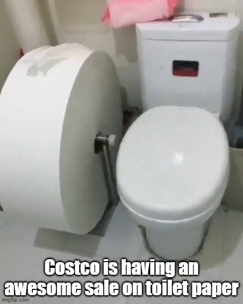 Costco TP | Costco is having an awesome sale on toilet paper | image tagged in costco,toilet paper,toilet humor,sale | made w/ Imgflip meme maker